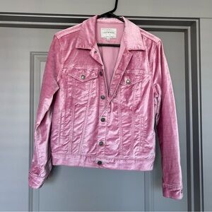 Lucky Brand Pink Velvet Trucker Jacket